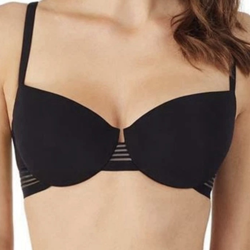 NEW Le Mystere 34G Second Skin Convertible Demi Bra 4521 Black